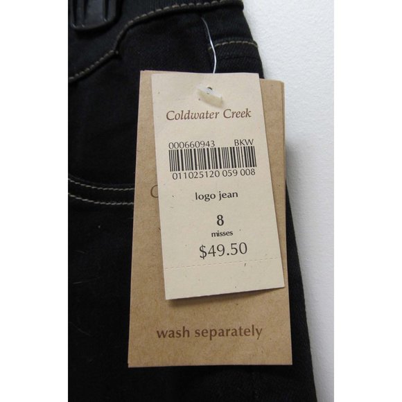Coldwater Creek Black Bootcut Logo Jean Size 8 NEW - Picture 4 of 5